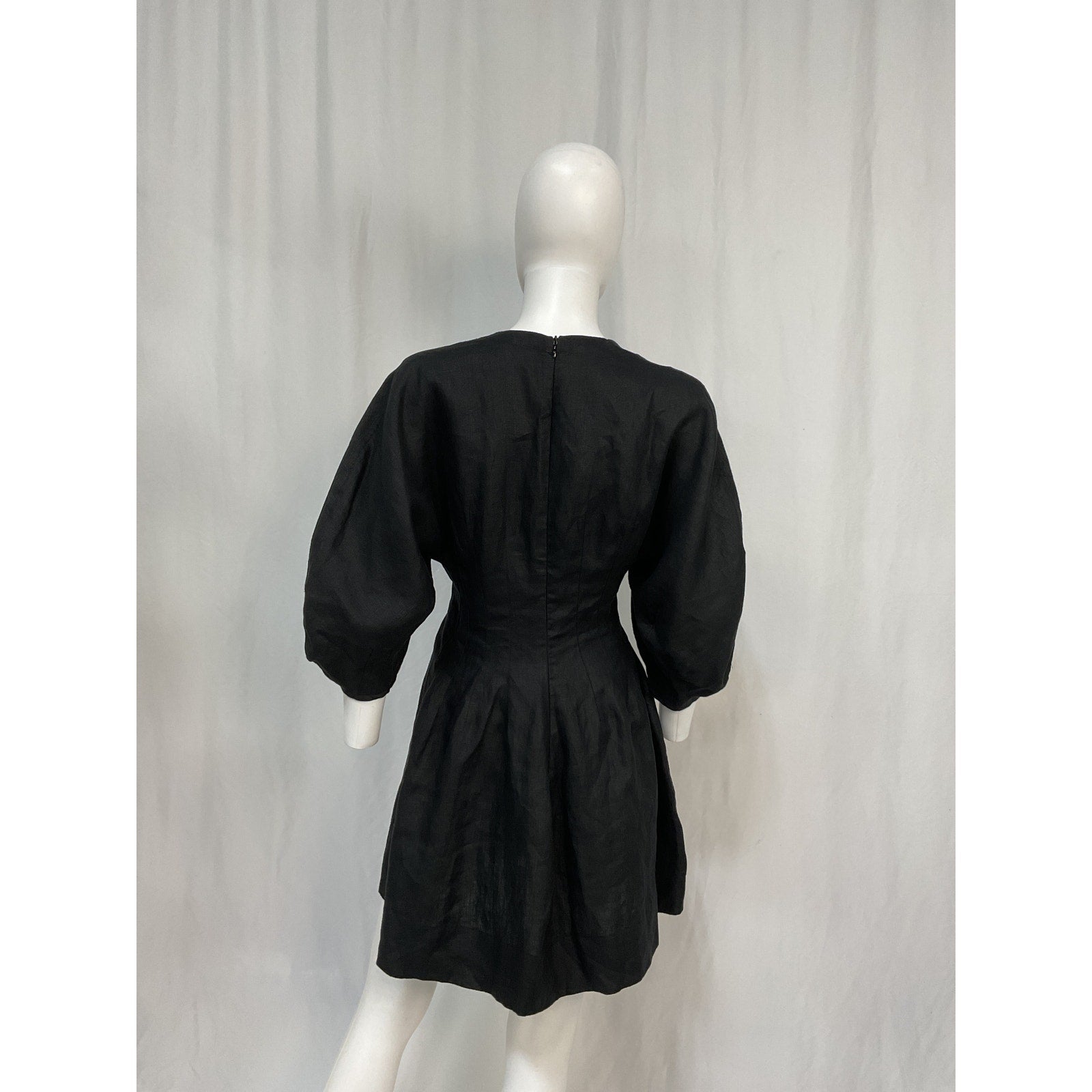 Faithfull The Brand 'Soleil' Black Linen Mini Dress Size S