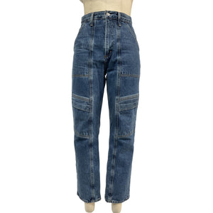 Agolde Structured Blue Cooper Cargo Denim Jeans Size 27