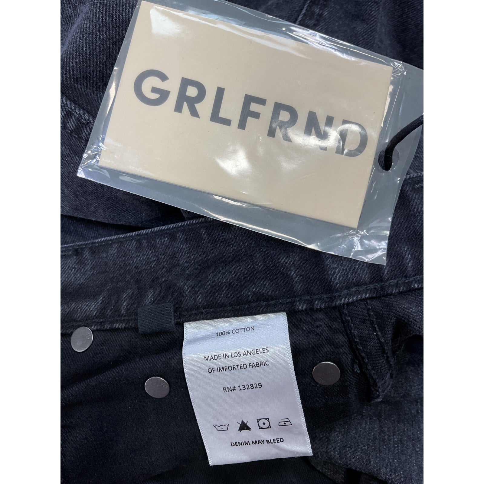 Grlfrnd 'Amara' Black Cotton Maxi Pencil Skirt With Back Slit Size 27 - NWT