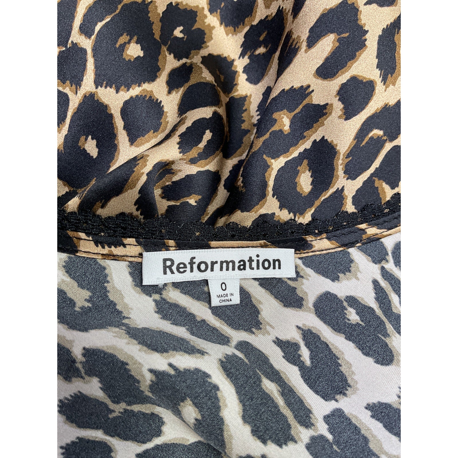 Reformation 'Cherry' Black Silk Top Size 0