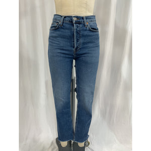 Re/Done '70s' Blue High Waist Ankle Stovepipe Denim Jeans Size 27