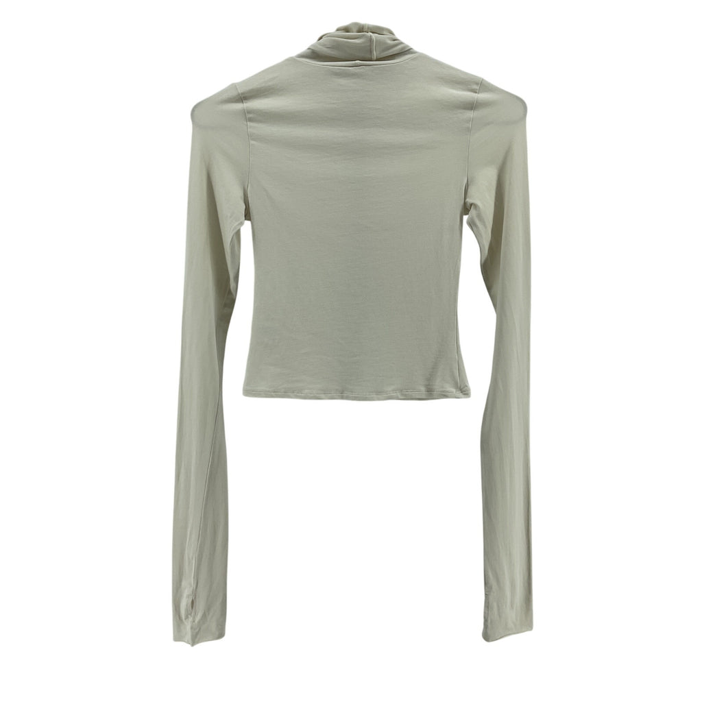 Helsa Jersey White Cotton Long Sleeve Turtleneck Size S