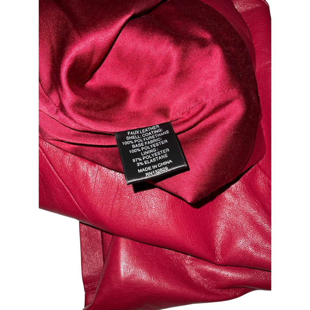 House Of Harlow 1960 x Revolve 'Bordeaux' Red Polyurethane Faux Leather Mini Skirt Size S