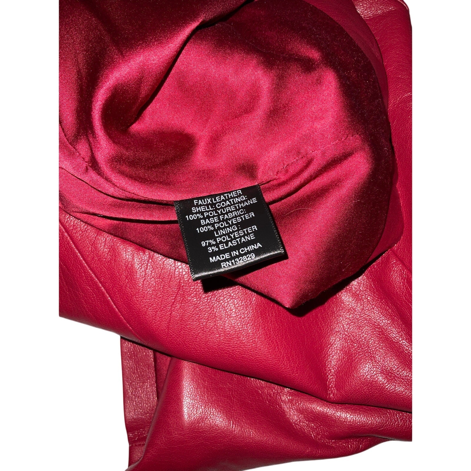 House Of Harlow 1960 x Revolve 'Bordeaux' Red Polyurethane Faux Leather Mini Skirt Size S