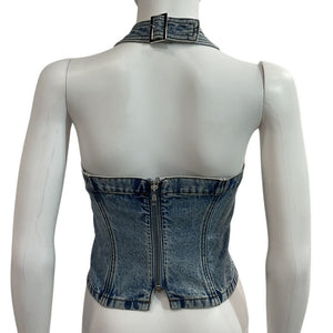 Grlfrnd Structured Riviera Tianna Halter Bustier Top Size XL
