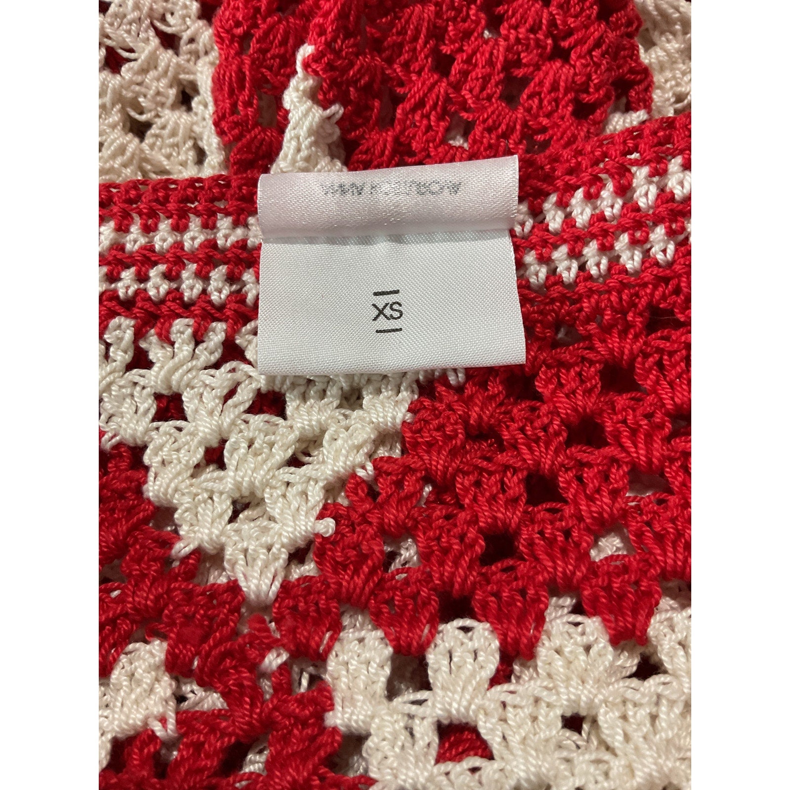 Anna Kosturova 'Maija' Red Cotton Crochet Cardigan Size XS