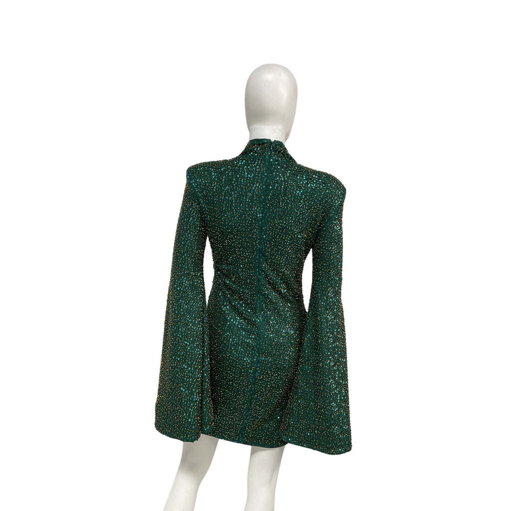 Michael Costello x Revolve 'Mr. Gibson' Green Rayon Mini Dress Size M