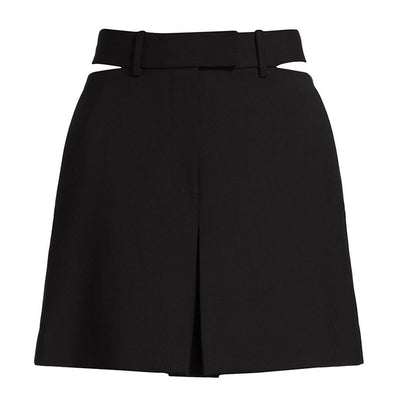 Helmut Lang Tailored Black Slash Suit Mini Skirt Size 2
