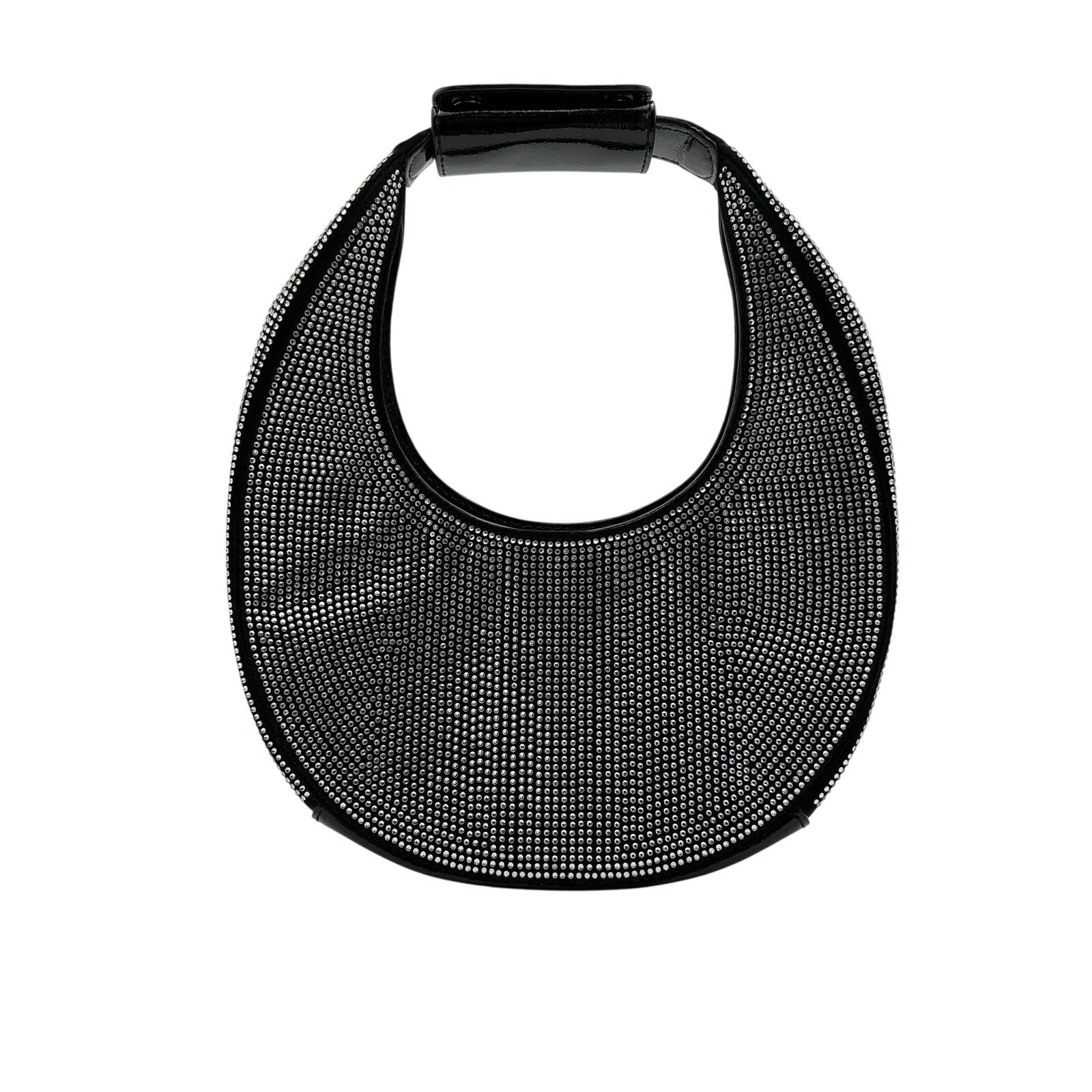 Staud Crystal Black Leather Embellished Hobo Bag
