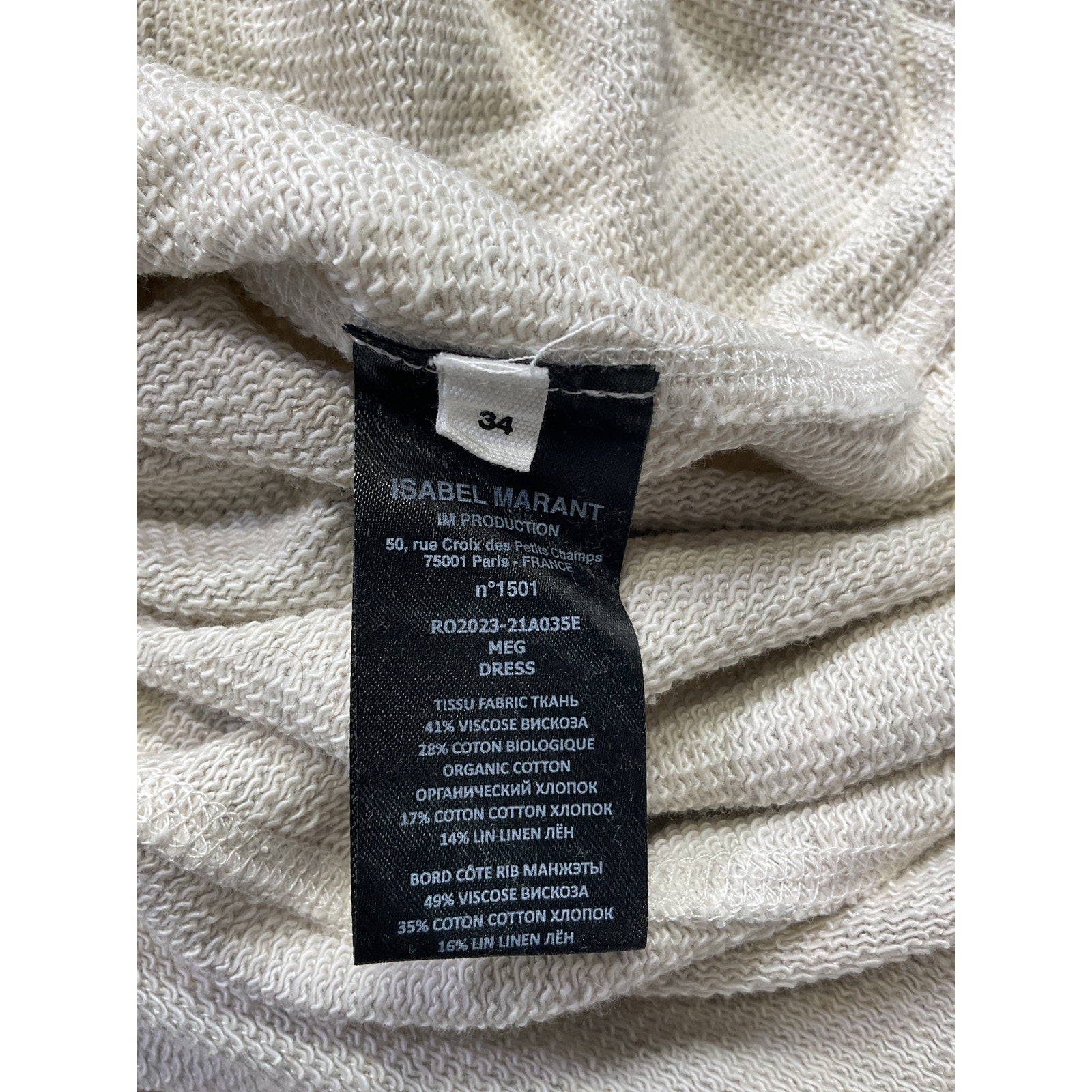 Isabel Marant 'Meg' White Viscose Midi Dress Size 34
