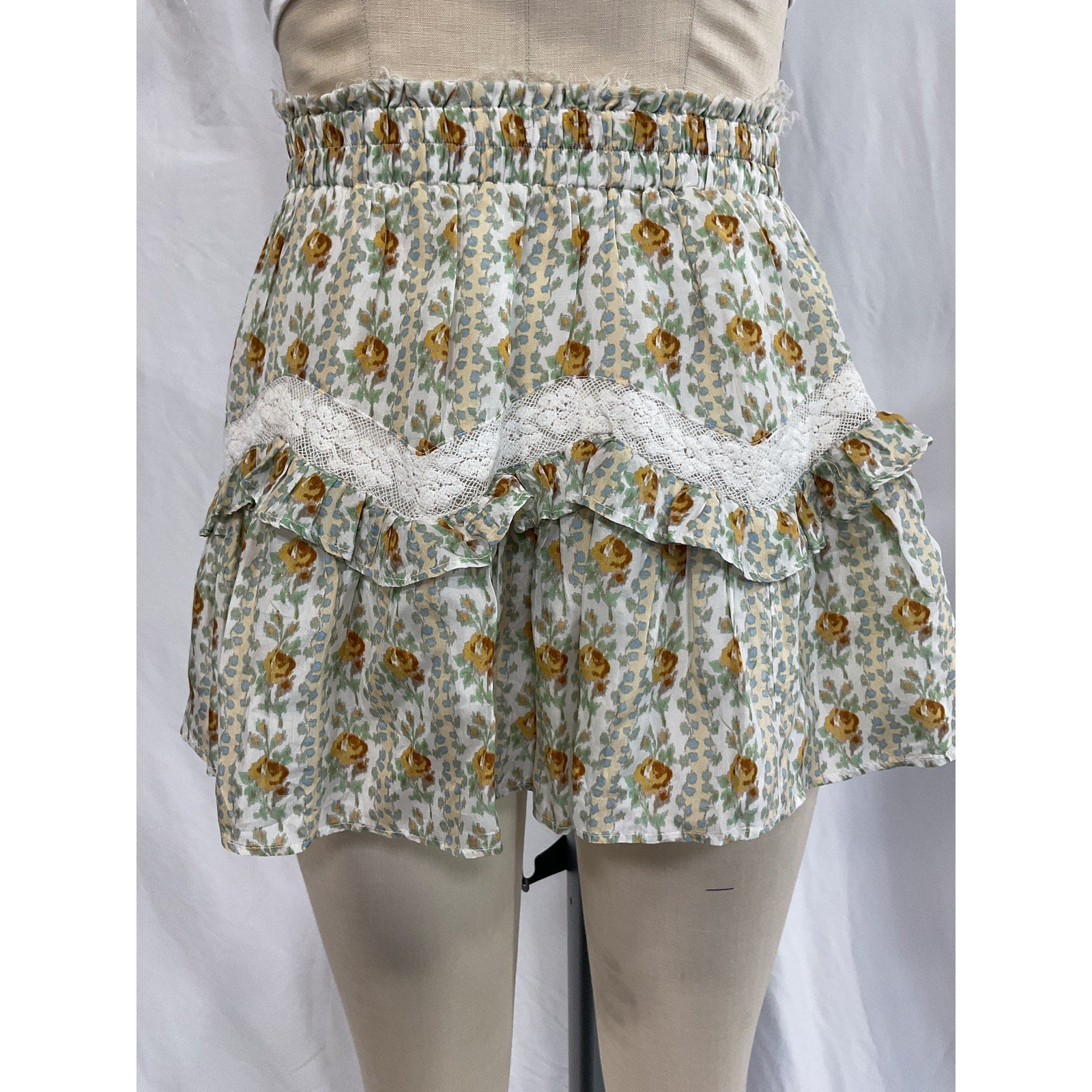 Loveshackfancy 'Piccolo' Green Mini Skirt Size P