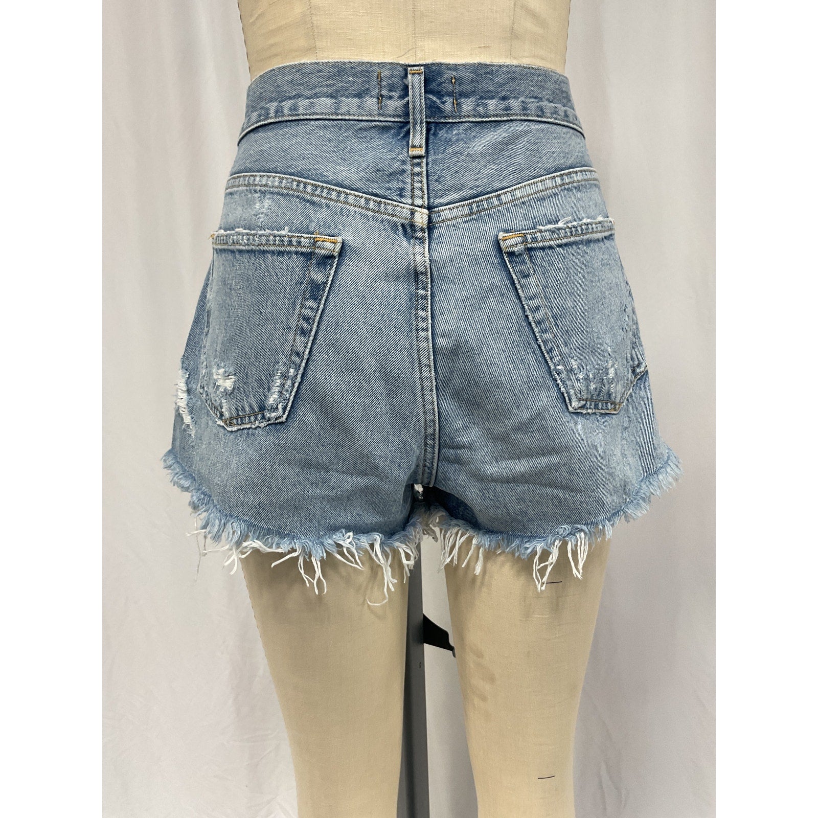 Agolde 'Parker' Blue Cotton Vintage Cut Off Short Size 28