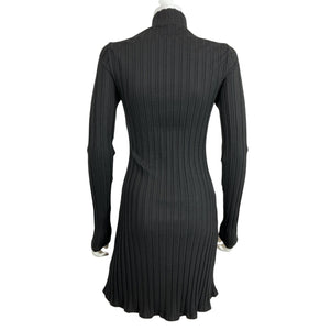 Reformation Ribbed Black Libra Dress Size L