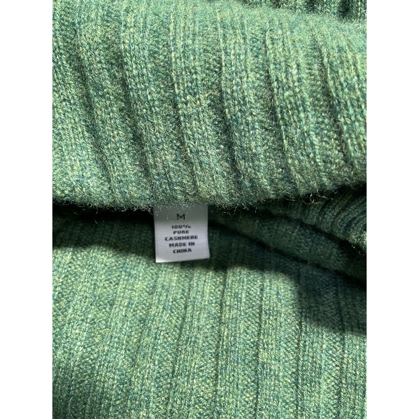 Autumn Green Cashmere Rib Crew Neck Top Size M