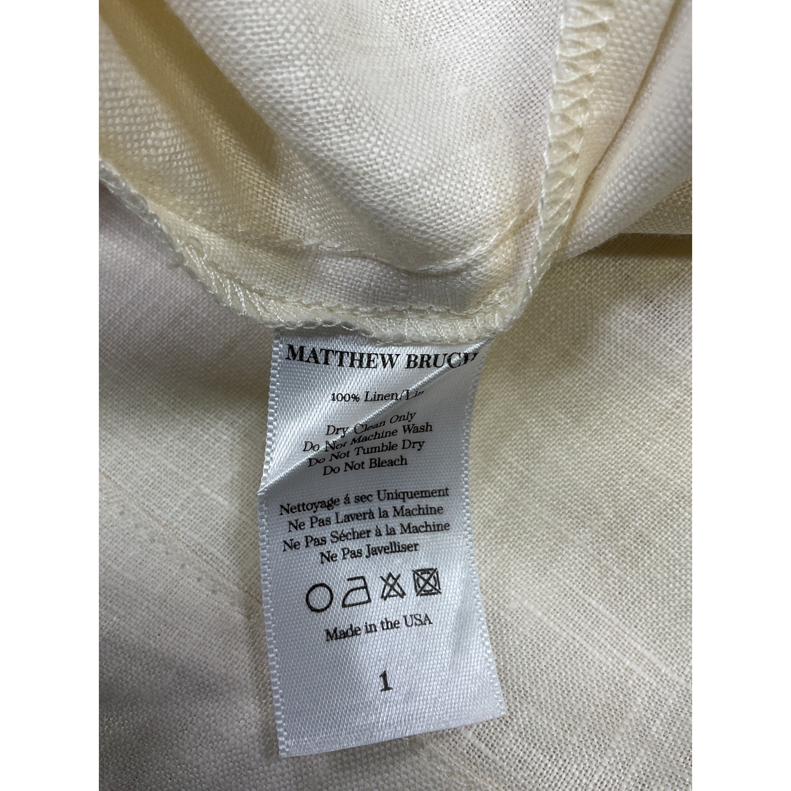 Matthew Bruch 'Apron' Cream Cargo Mini Dress Size XS