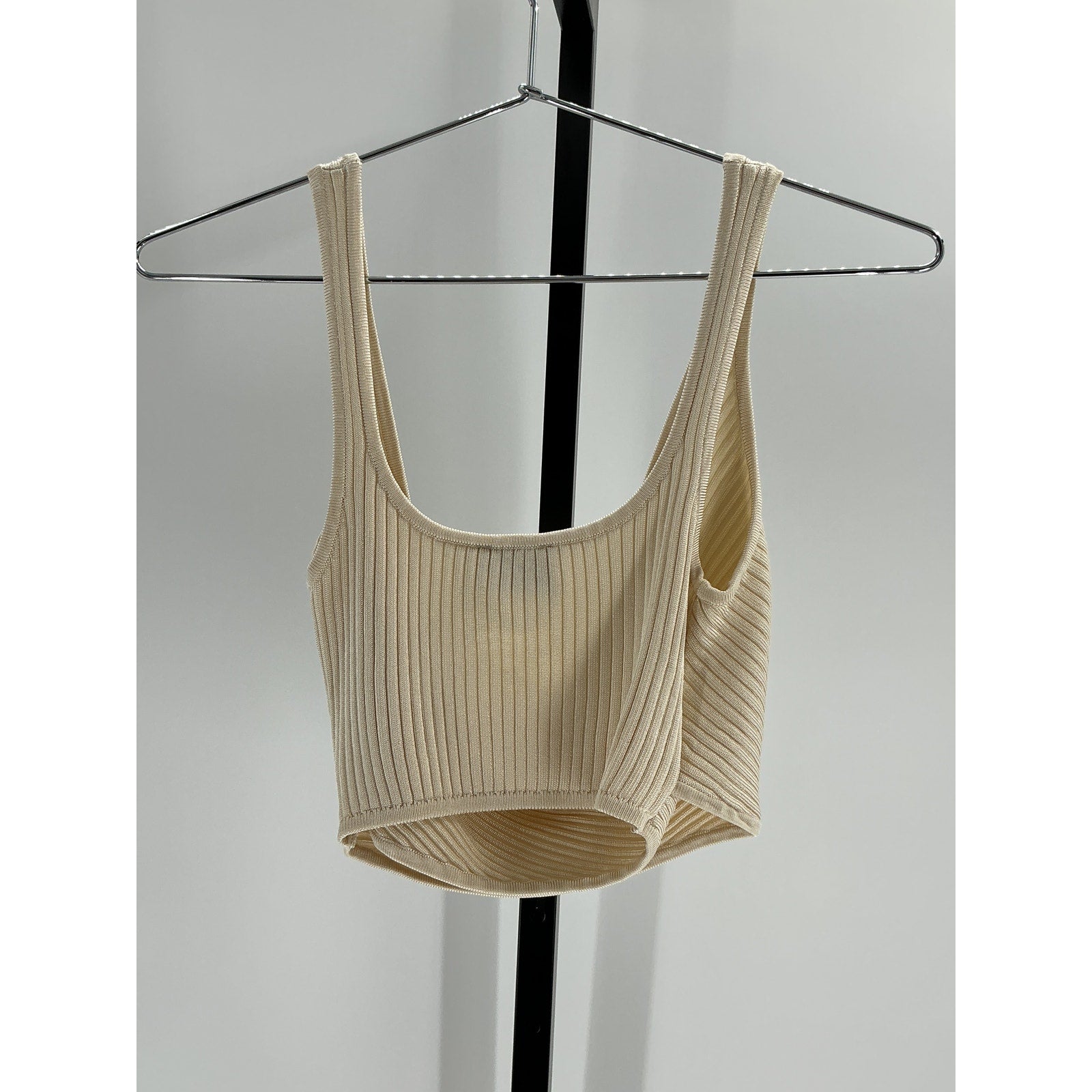 Significant Other 'Abbie' Beige Viscose Rib Knit Wrap Tank Top Size 4