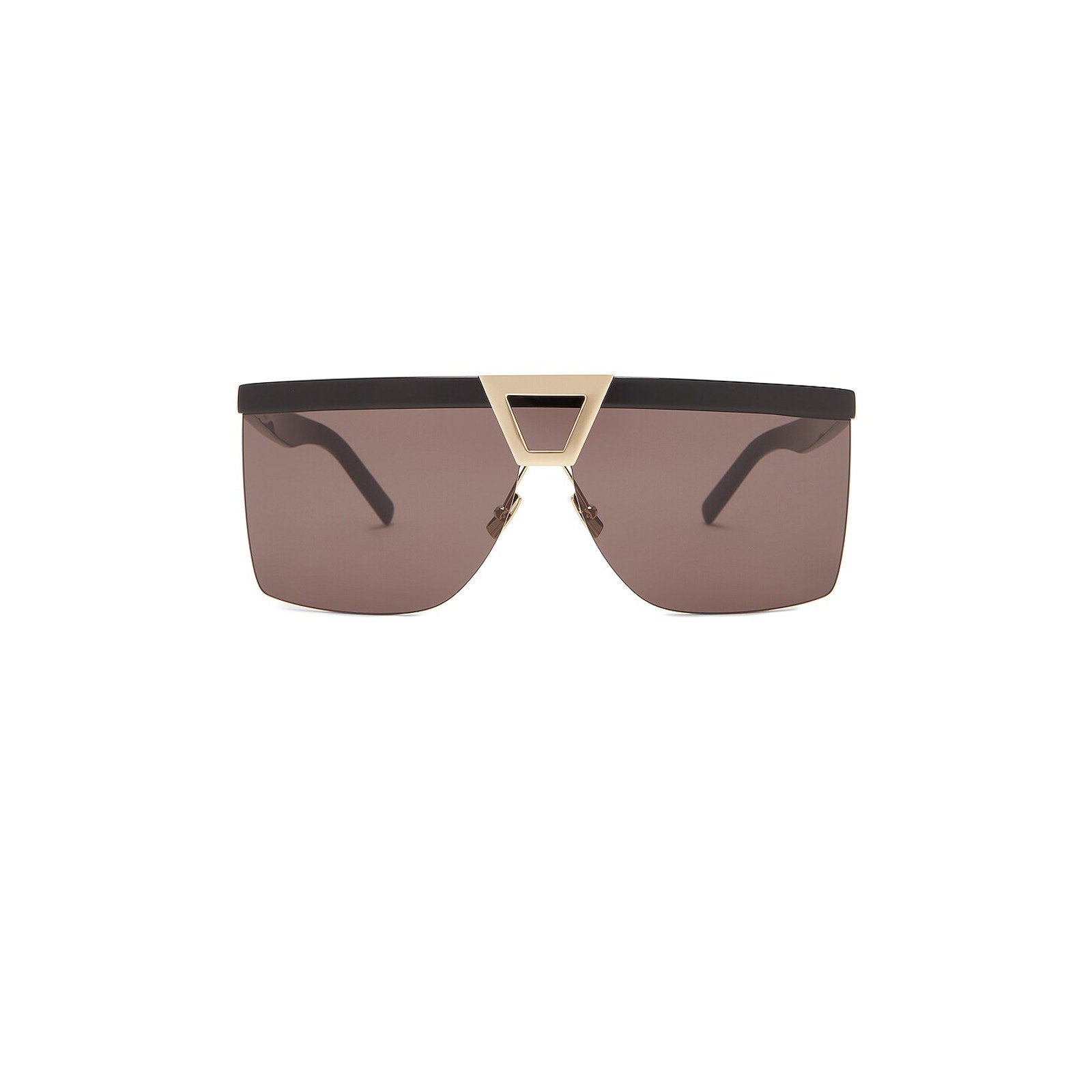 Saint Laurent 'Palace Mask' Black & Light Gold Sunglasses One Size