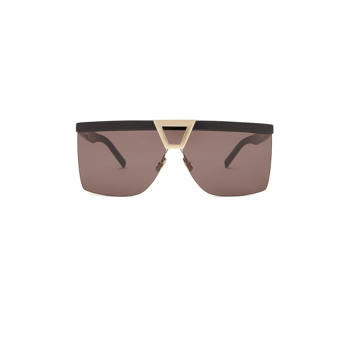 Saint Laurent 'Palace Mask' Black & Light Gold Sunglasses One Size