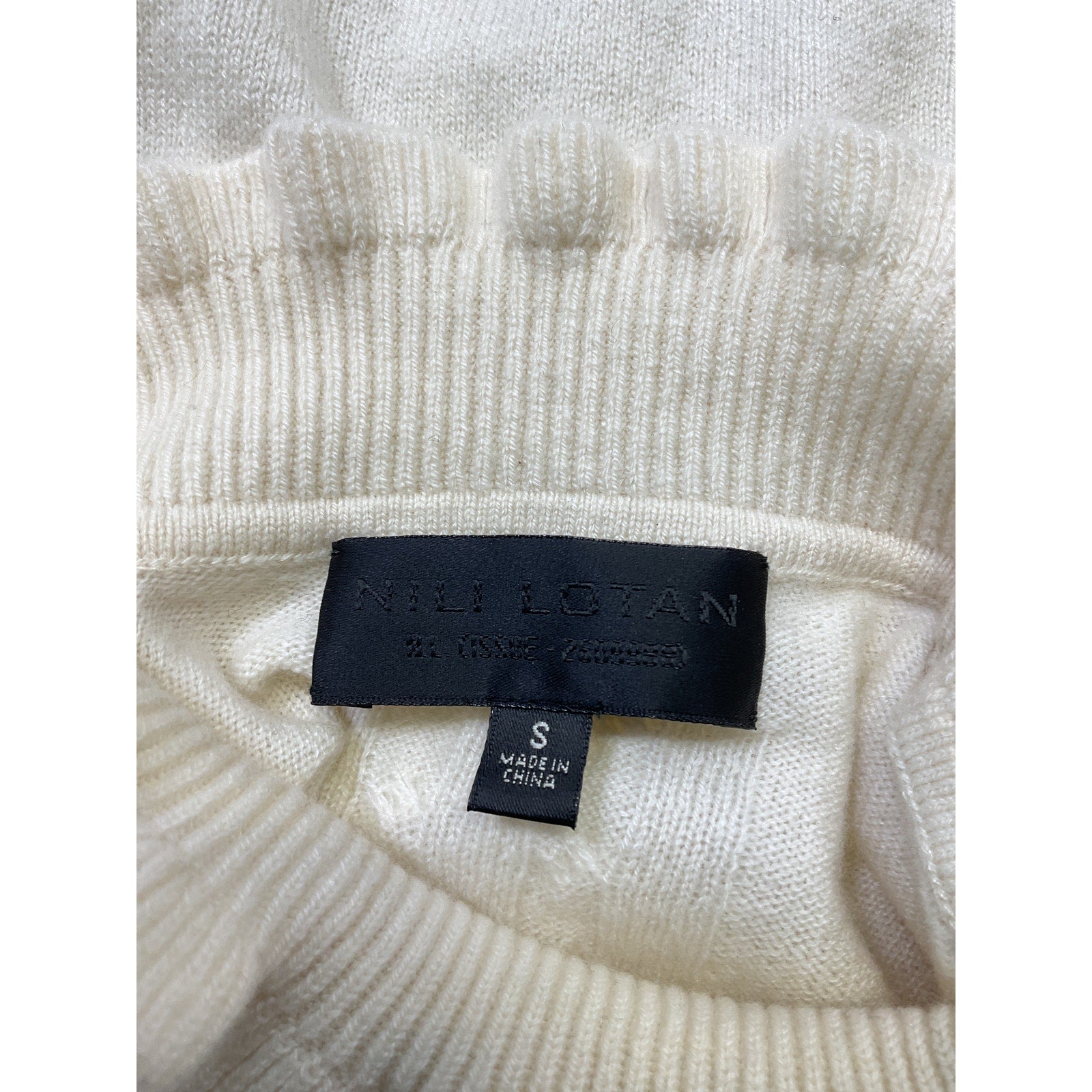 Nili Lotan 'Francis' White Mockneck Sweater Size S