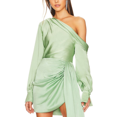 Simkhai Asymmetric Green Alice One Shoulder Blouse Size XS NWT