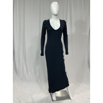 James Perse Black V Neck Rib Dress Size S