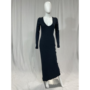 James Perse Black V Neck Rib Dress Size S