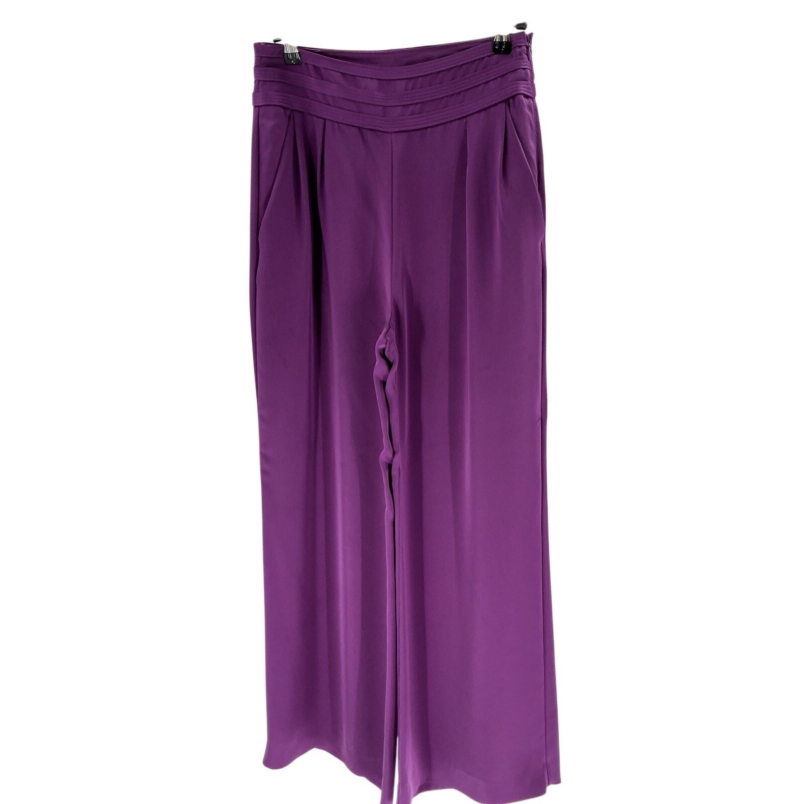 Ramy Brook 'Joss' Purple Polyester Wide Leg Pant Size 4
