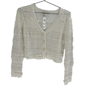 Loveshackfancy Crochet White Middleton Cardigan Size M