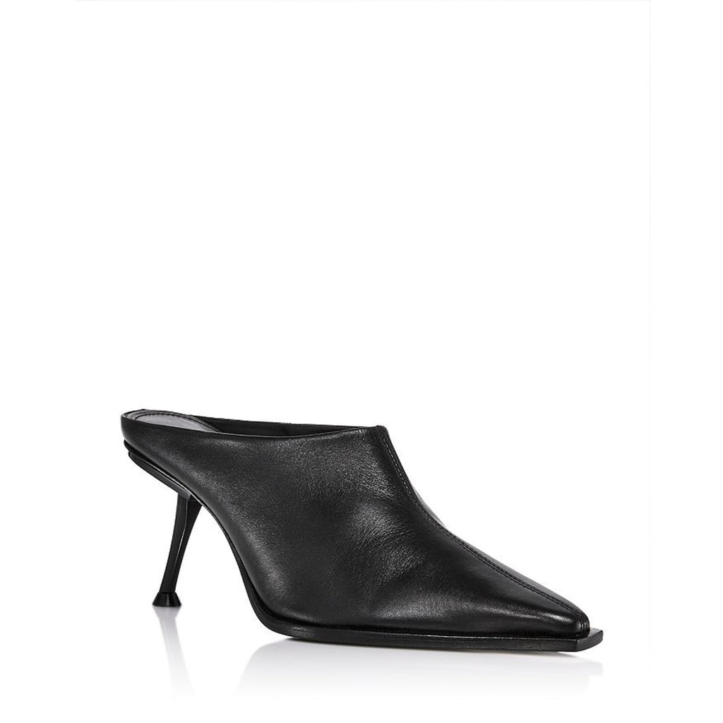 Cult Gaia 'Lina' Black Leather Heeled Mules Size 9