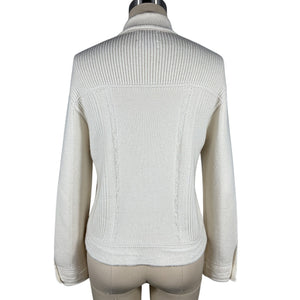 Barrie Ribbed White Buttoned Jacket Size XS