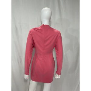 Acler 'Fulham' Pink Draped Turtleneck Long Sleeve Minidress Size 6