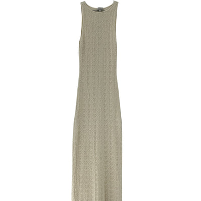 L'Academie Elegant Beige Amary Maxi Dress Size S
