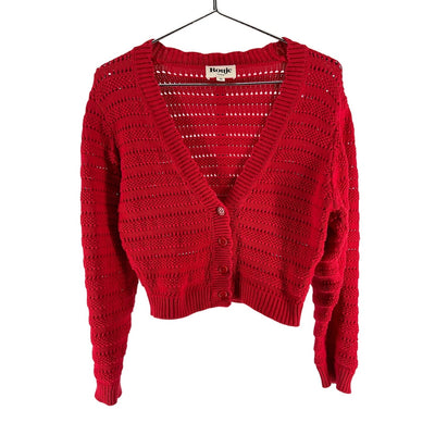 Rouje Scalloped Red Adelie Cardigan Size XS