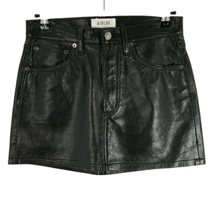 Agolde Sleek Black Liv Mini Skirt Size 24