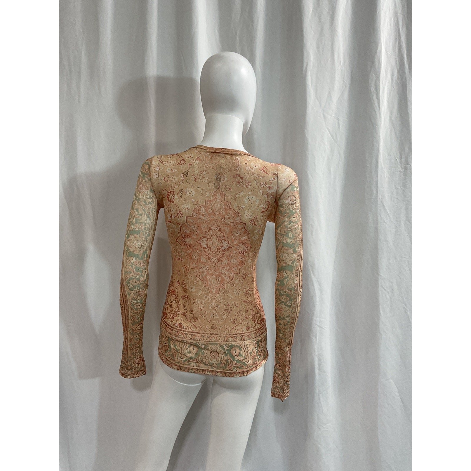 Acne Studios Orange Semi Sheer Top Size S