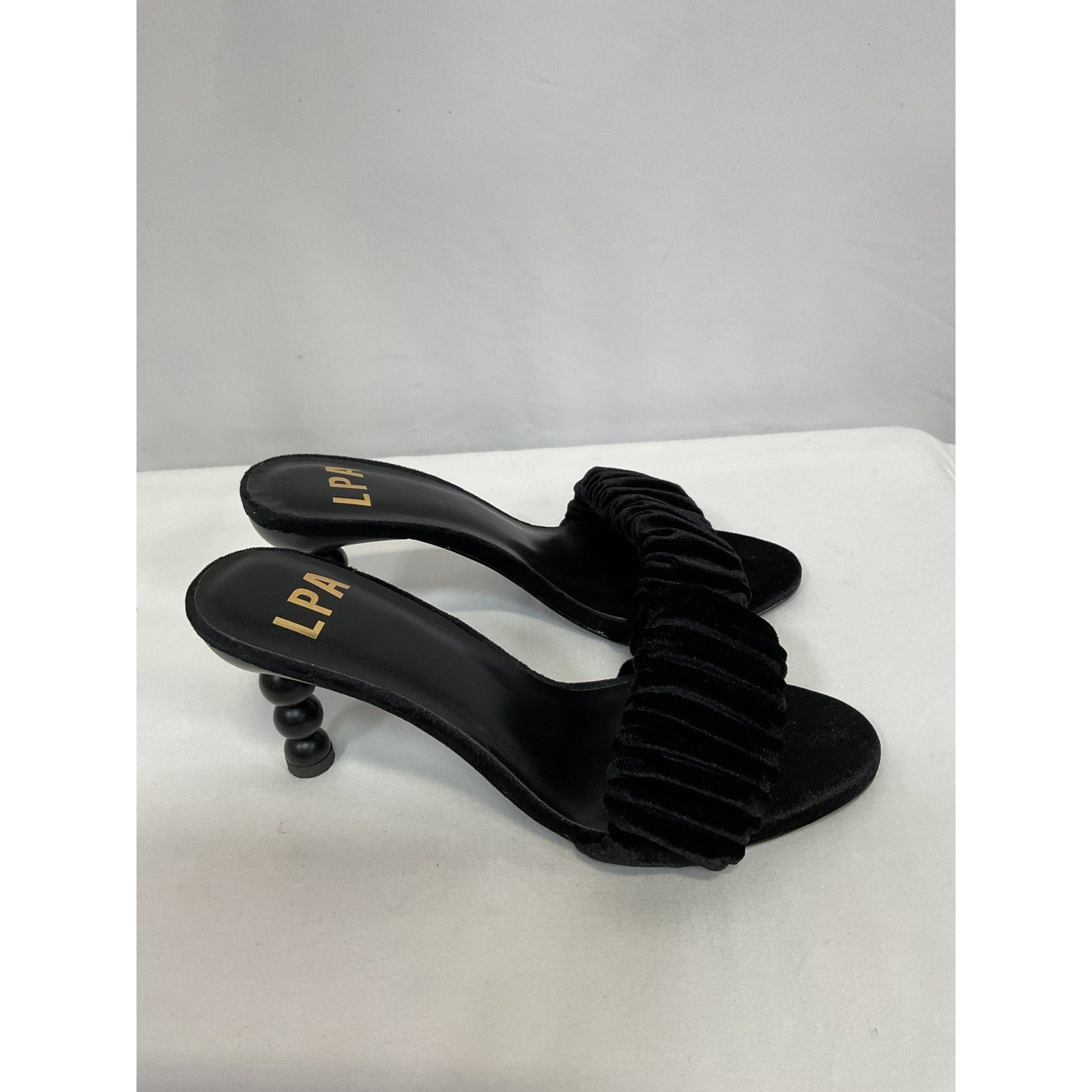 Lpa 'Lia' Black Leather Heel Size 7.5