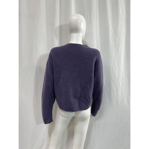 Vince Blouson Sleeve Purple Wool & Alpaca Blend Sweater Size L