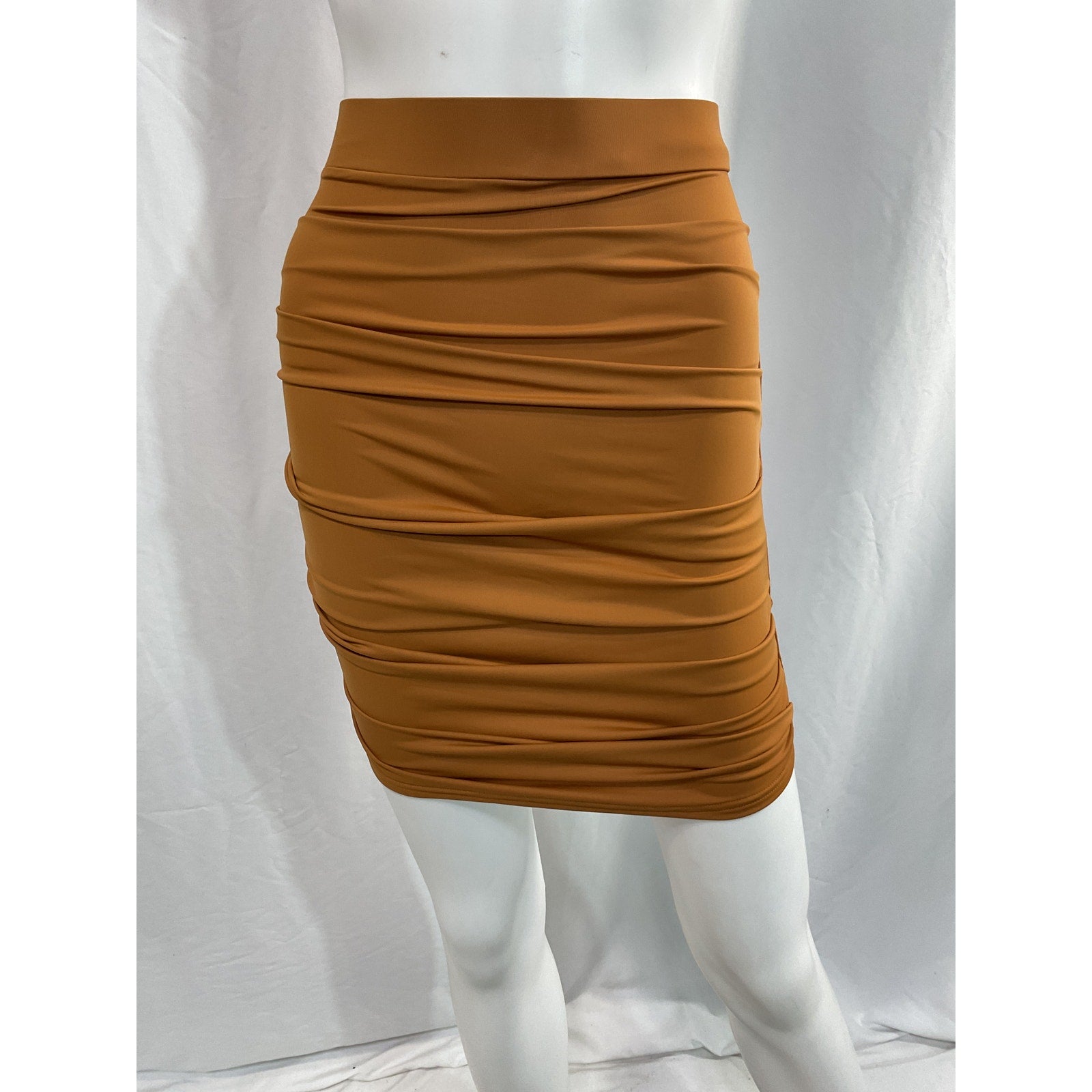 Alex Perry 'Patton' Brown Ruched Mini Skirt Size 2