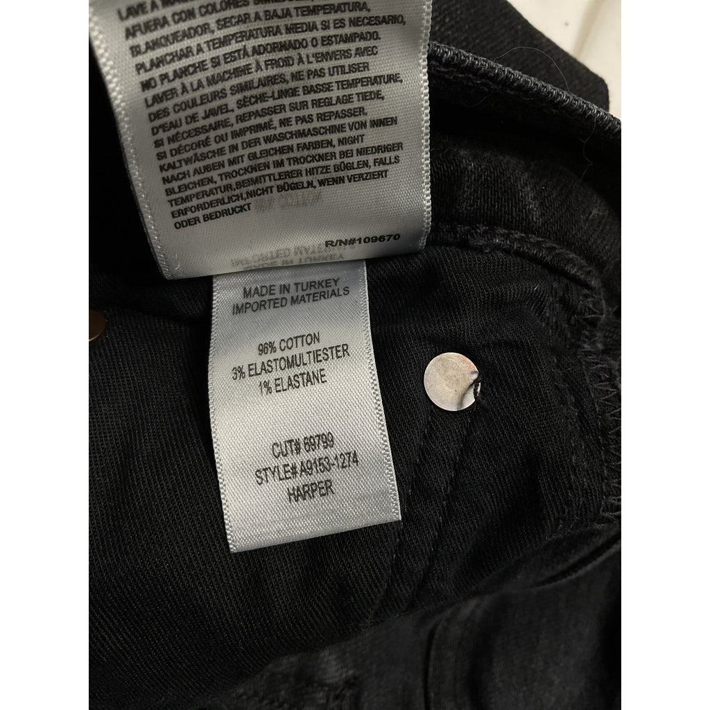 Agolde 'Harper' Black Mid Rise Wide Straight Denim Jean Size 23