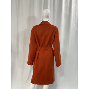 Joseph 'Cenda' Orange Belted Wool And Cashmere-Blend Coat Size M