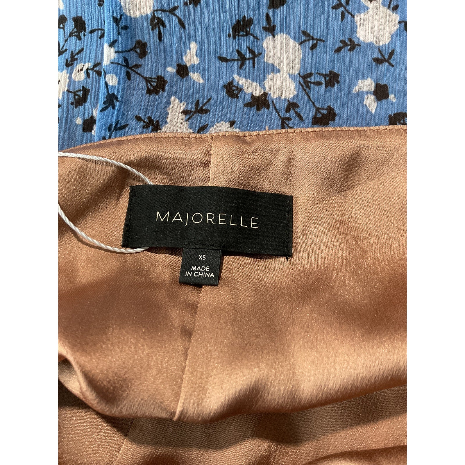 Majorelle 'Quincy' Blue Polyester Midi Dress Size XS