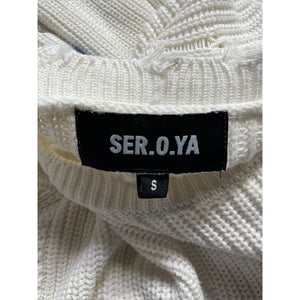 Retrofête Distressed White W Marina Devin Sweater Size S
