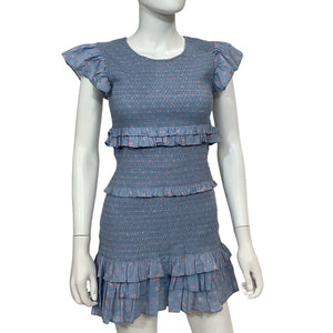 LoveShackFancy Smocked Blue Baby Pomme Aveline Dress Size XS