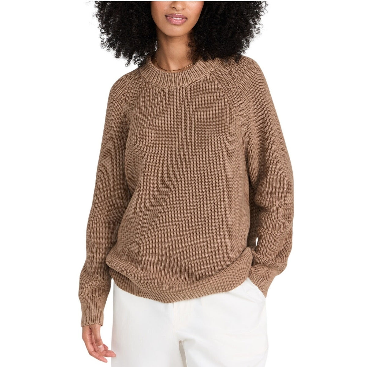 Jenni Kayne Oversized Tan Fisherman Sweater Size S