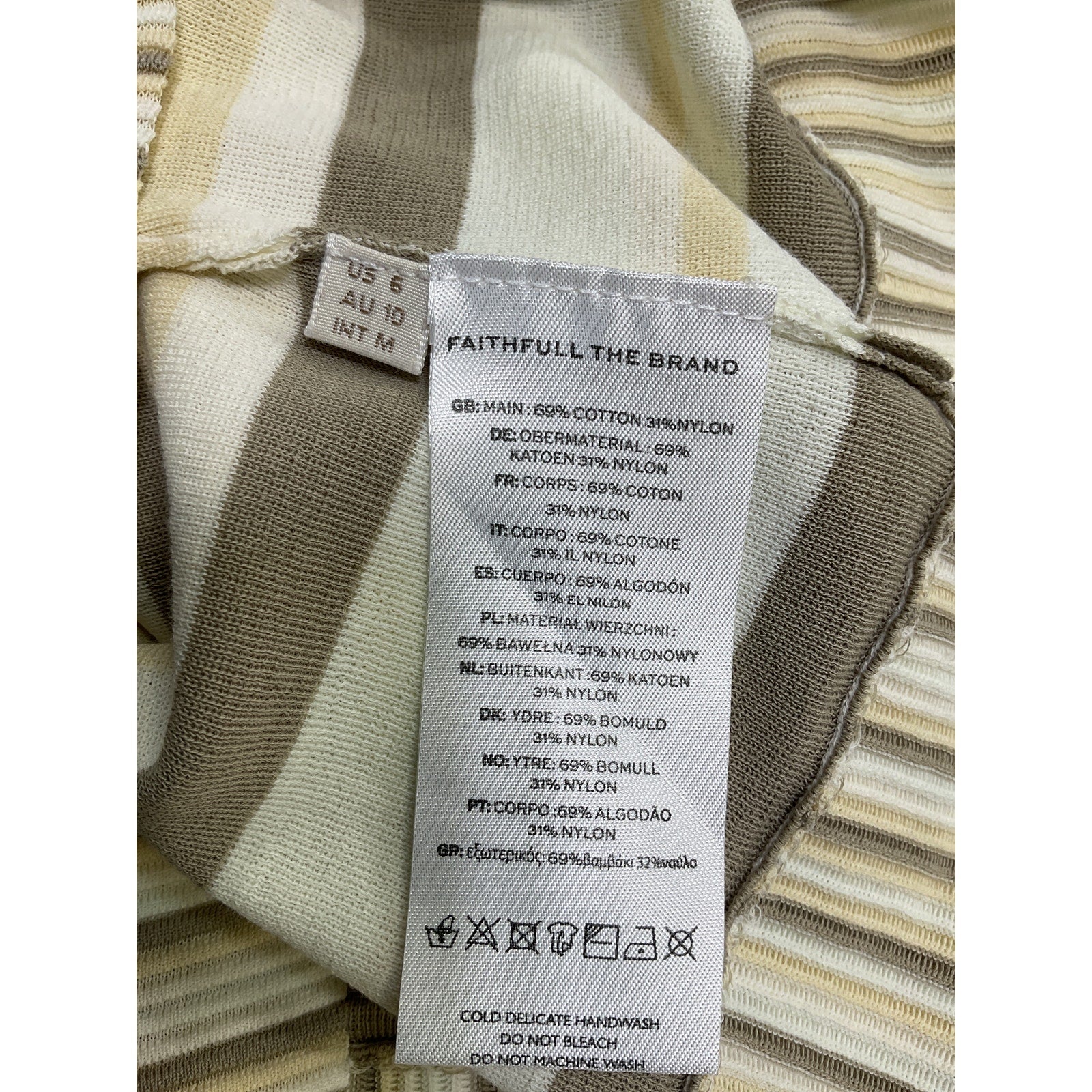 Faithfull The Brand 'Citara' White Cotton Strapless Top Size 6