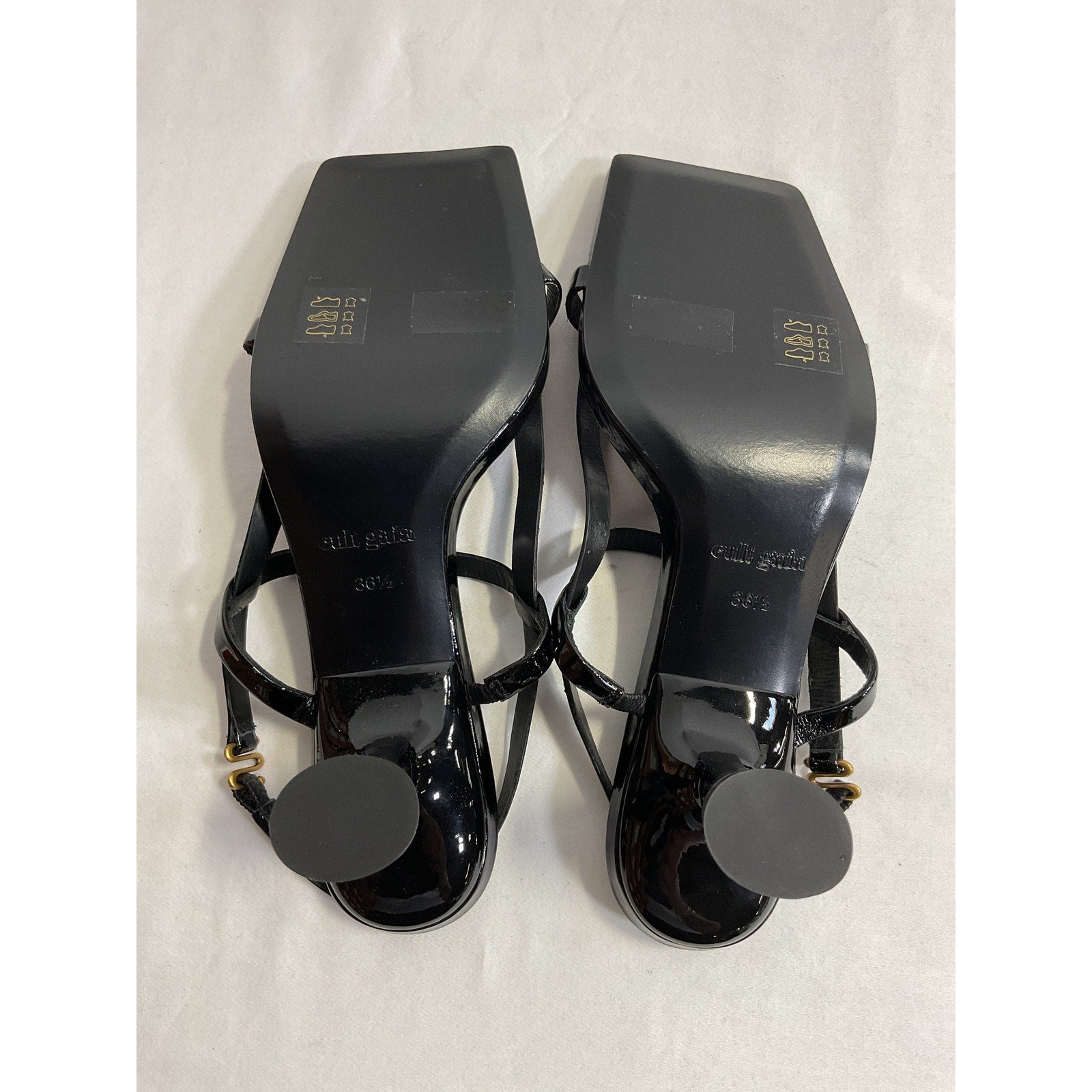 Cult Gaia 'Reina' Black Leather Sandal Size 6.5