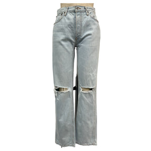 Re/Done Loose Blue High-Rise Straight Denim Jeans Size 26