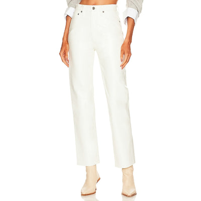 Agolde Recycled Leather White 90s Pinch Waist Size 27 Denim Jeans NWT
