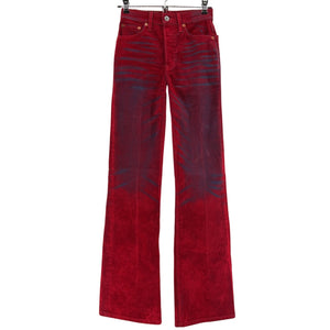 Re/Done Retro Distressed Red Flocked Originals 70s Bootcut Denim Jeans Size 23