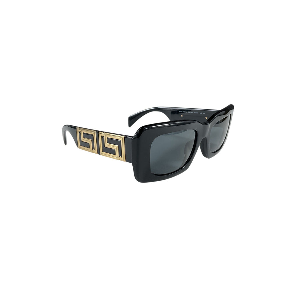 Versace Rectangular Black Acetate Sunglasses Size OS